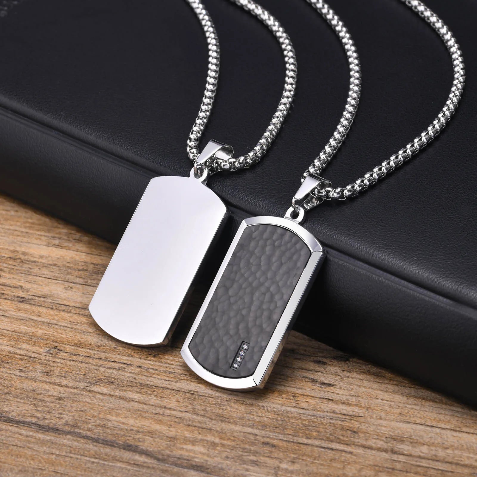 Collier Pendentif Plaque Militaire Homme - Acier Inoxydable Étanche Dog Tag