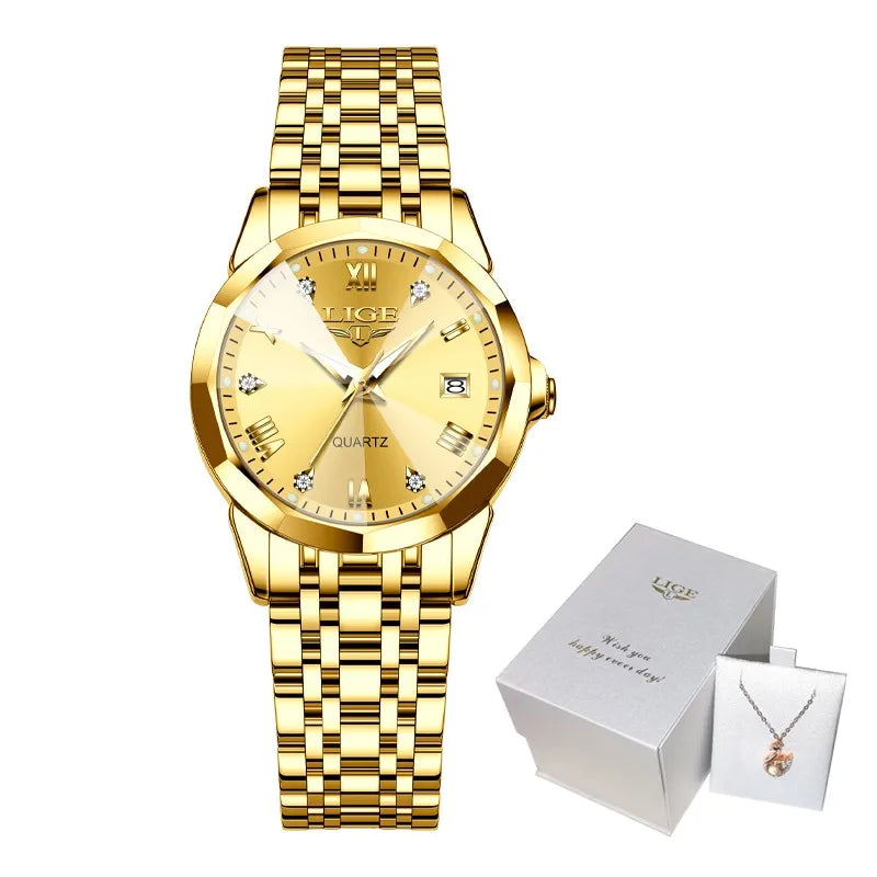 Montre Femme LIGE Élégante Ultra-Mince - Style Nordique Minimaliste Acier Inoxydable