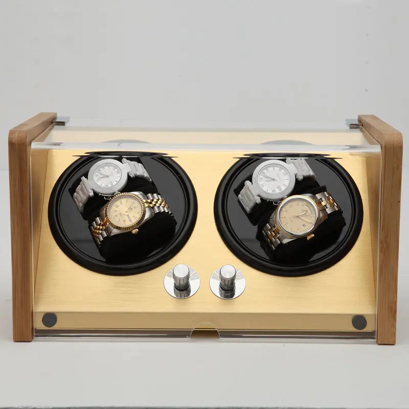 Remontoir à Montres Automatique Bois YPAY 4+0 - Silencieux - Bambou - Rotation - Luxe - Fibre Carbone