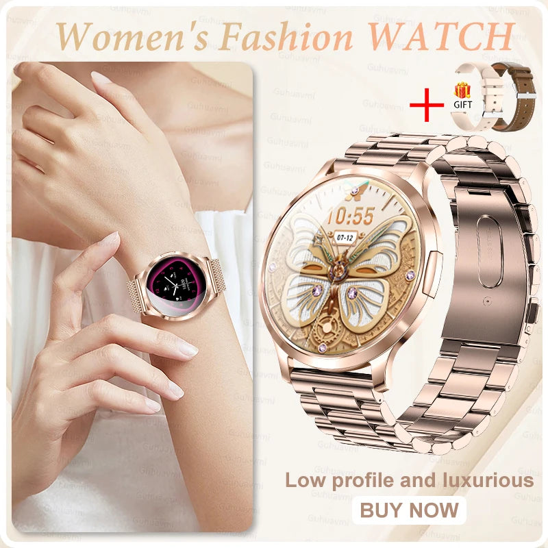 Montre Connectée Femme GUHUAVMI 2026 – Écran AMOLED 1.32", Appels Bluetooth, Suivi Santé & 100+ Sports