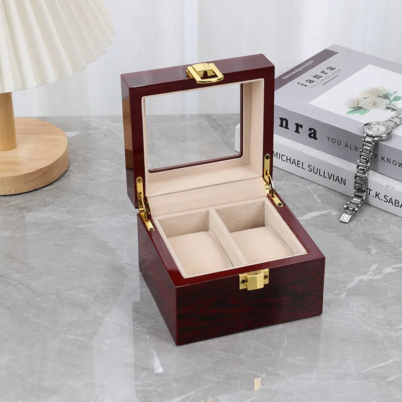 Boîte à Montres - Organisateur Montres Luxe Bois 12 Emplacements - Vitrine Verre - Bijoux - Homme Femme
