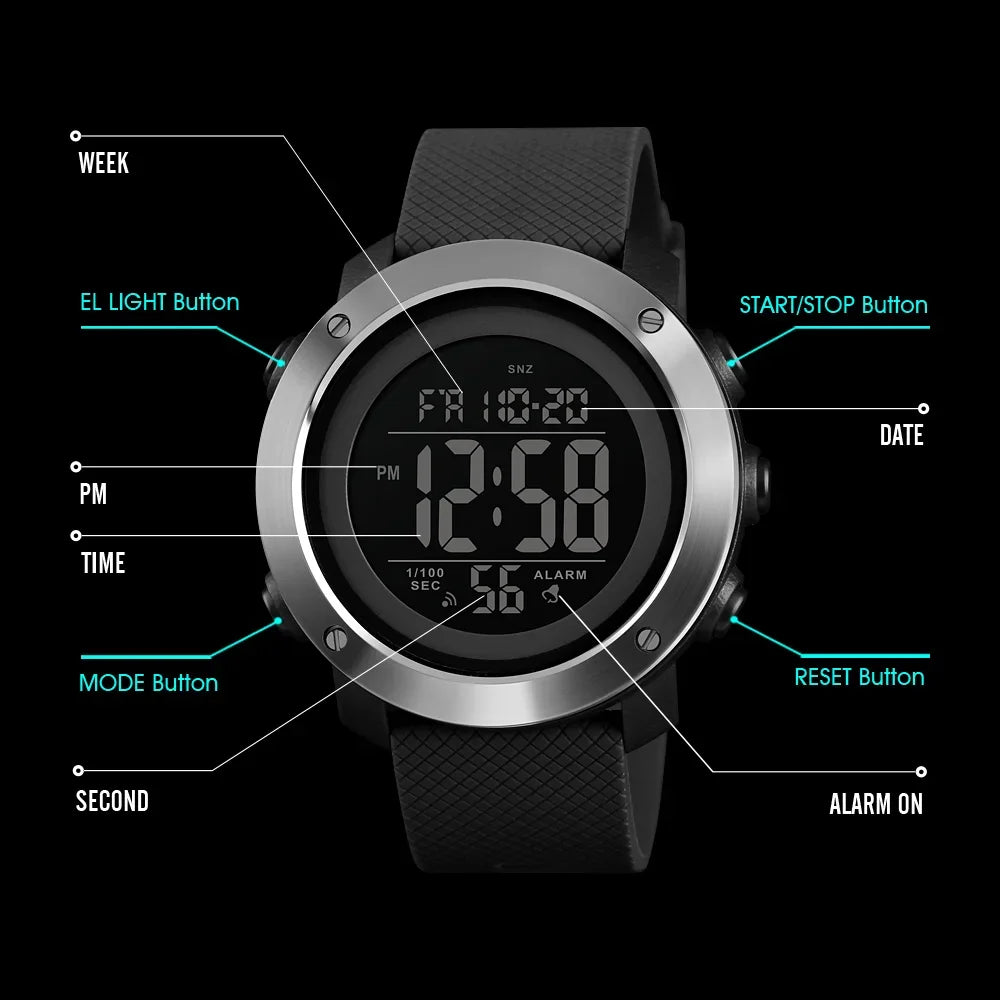 SKMEI - Montre Homme SKMEI 1426 Digitale Sport - Étanche 5 ATM - Alarme - Chronomètre