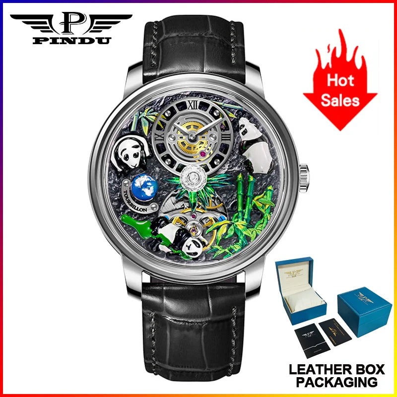 PINDU - Montre Homme Mécanique Automatique Série Panda 2025 - Mouvement M2791B - Verre Saphir