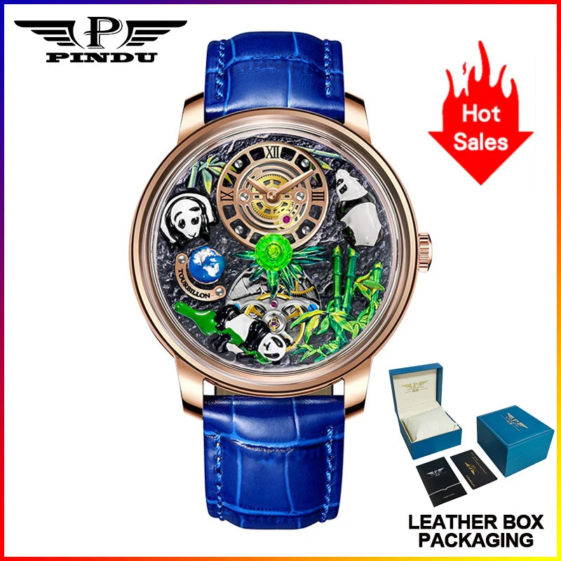 PINDU - Montre Homme Mécanique Automatique Série Panda 2025 - Mouvement M2791B - Verre Saphir