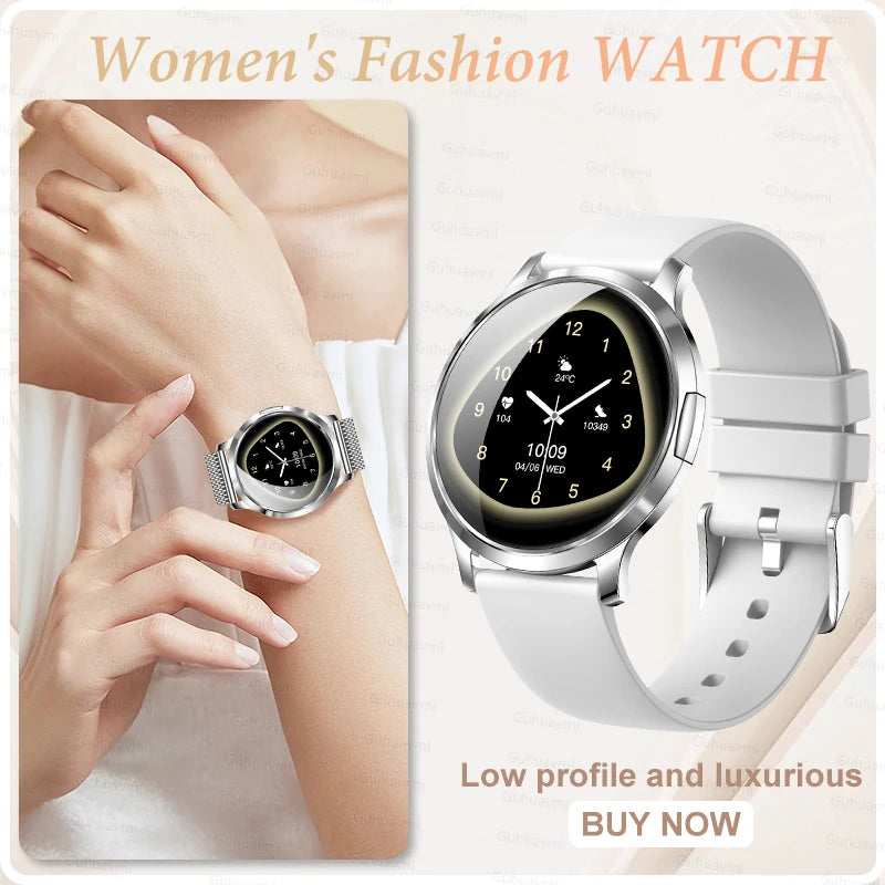Montre Connectée Femme GUHUAVMI 2026 – Écran AMOLED 1.32", Appels Bluetooth, Suivi Santé & 100+ Sports