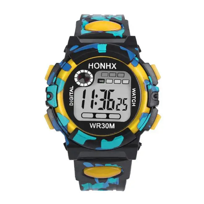 MOONBIFFY - Montre Enfant Multifonction Sport Camouflage - Digitale Électronique - Étanche - Fille Garçon