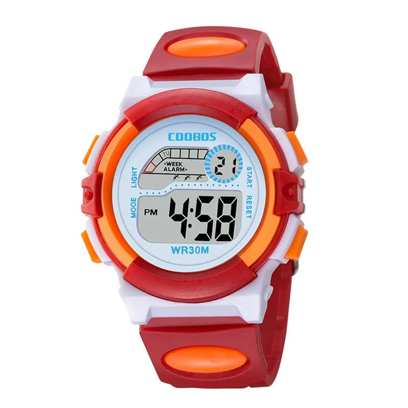 MOONBIFFY - Montre Enfant Militaire Sport Digitale LED - Alarme - Lumineux - Étanche 3 ATM - Camouflage