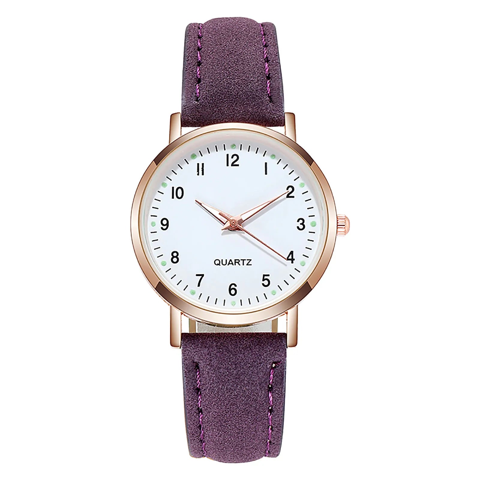 MOONBIFFY - Montre Femme Mode Cuir - Chiffres Arabes - Lumineux - Étanche 3 ATM - Casual Élégant