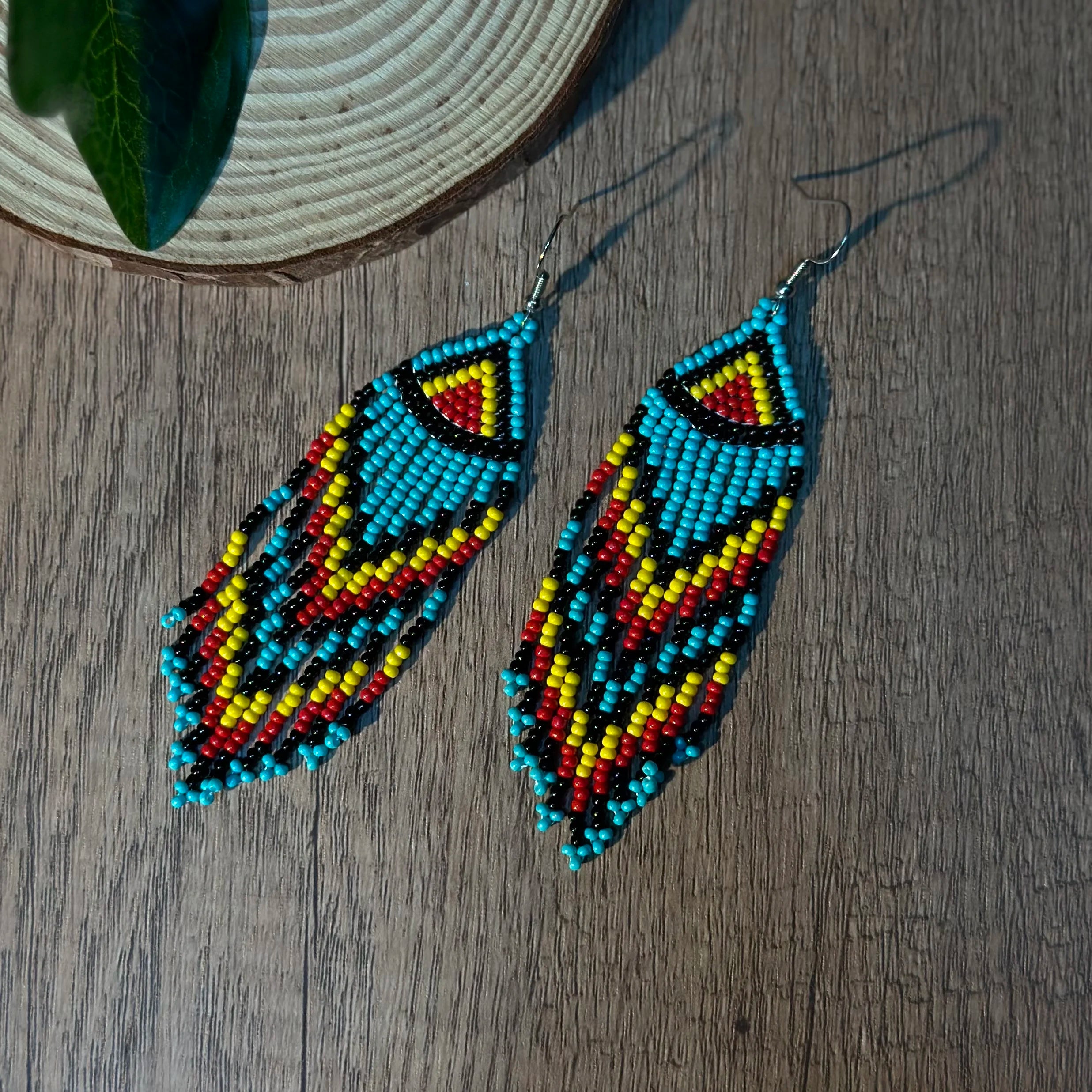 Boucles d'Oreilles Femmes Pendantes Bohème Perles Verre Colorées - Bijou Femme Ethnique