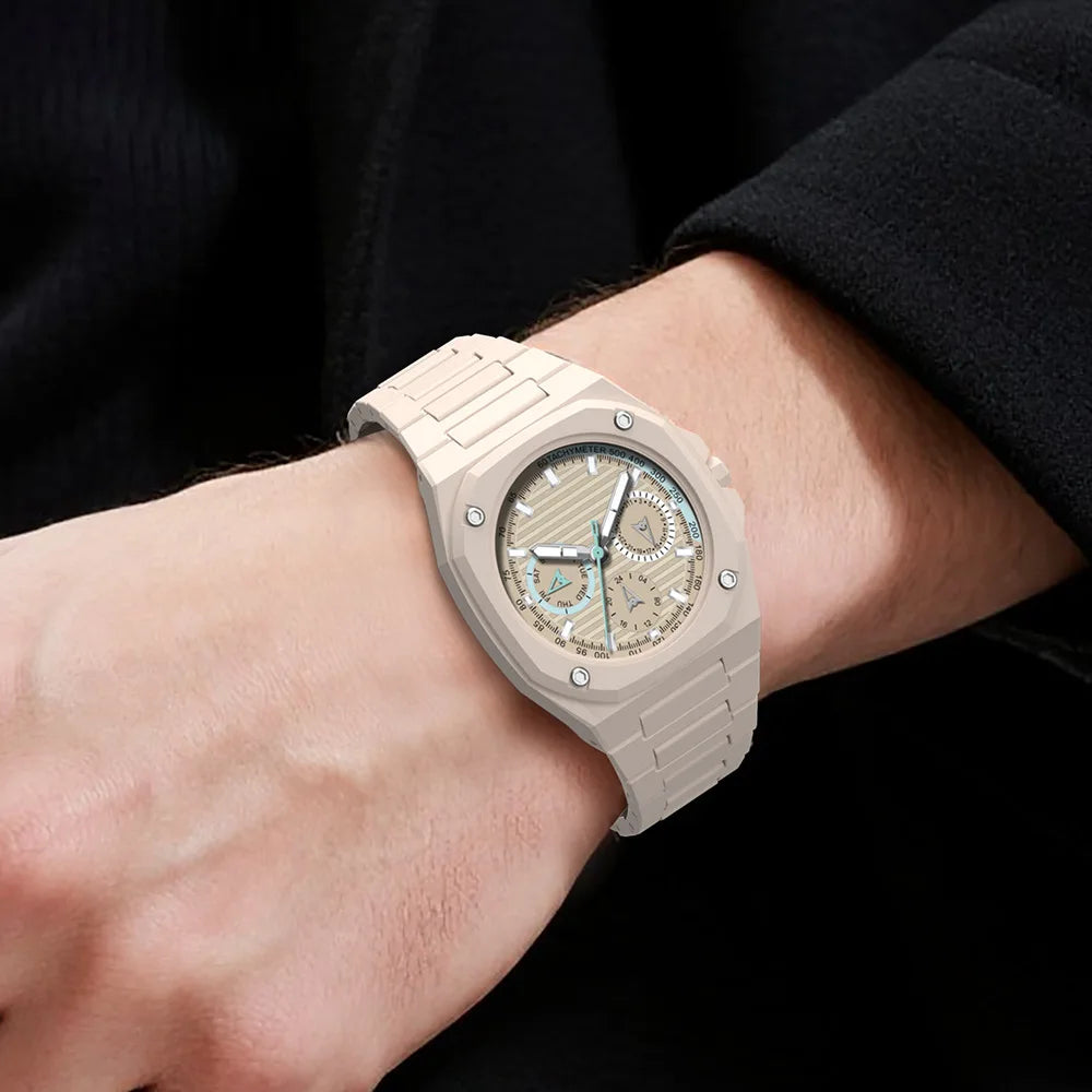Montre Homme 2026 Polycarbonate Granulaire - Bracelet Léger Étanche Multi-Cadrans Quartz