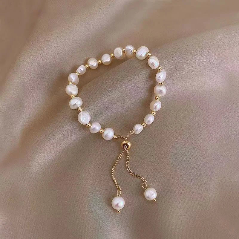 Bracelet Élégant Perles Baroques Ajustable Femme - Luxe Sweet Party