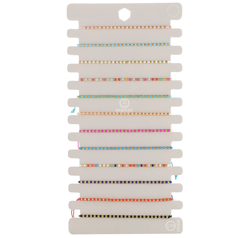 Ensemble 12 Bracelets Multicolores Perles Ajustables Femme Fille - Corde