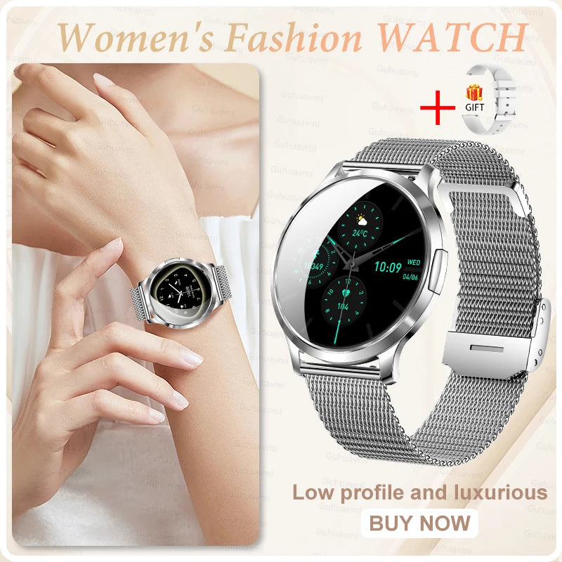 Montre Connectée Femme GUHUAVMI 2026 – Écran AMOLED 1.32", Appels Bluetooth, Suivi Santé & 100+ Sports