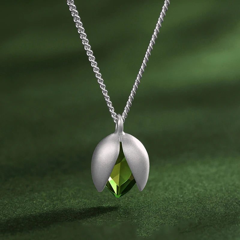 Collier Pendentif Pistache Femme - Bijou Mignon Romantique Chaîne Clavicule