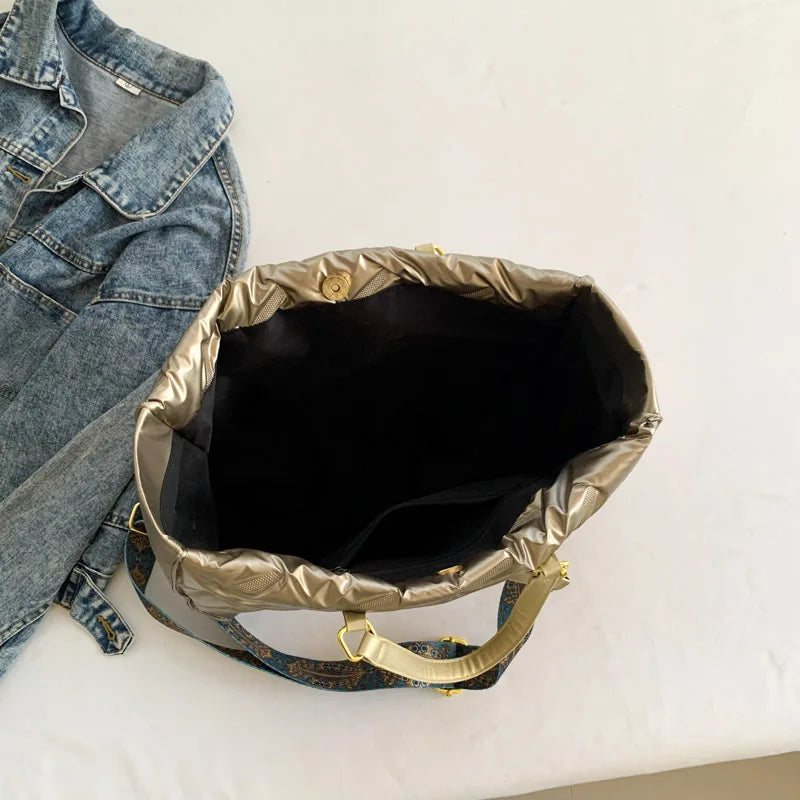 Sac à Main Femme Argenté Rétro LEFTSIDE 2025 - Sac Bandoulière Underarm Hiver