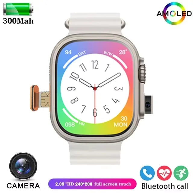 Montre Homme Connectée T83 Pro 2026 – 4G Android 10.0, Écran AMOLED 1.96", Caméra 200W, GPS & 100+ Sports