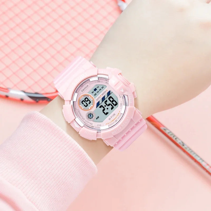 MOONBIFFY - Montre Enfant LED Digitale Sport - Alarme - Chronomètre - Étanche 3 ATM - Fille Garçon