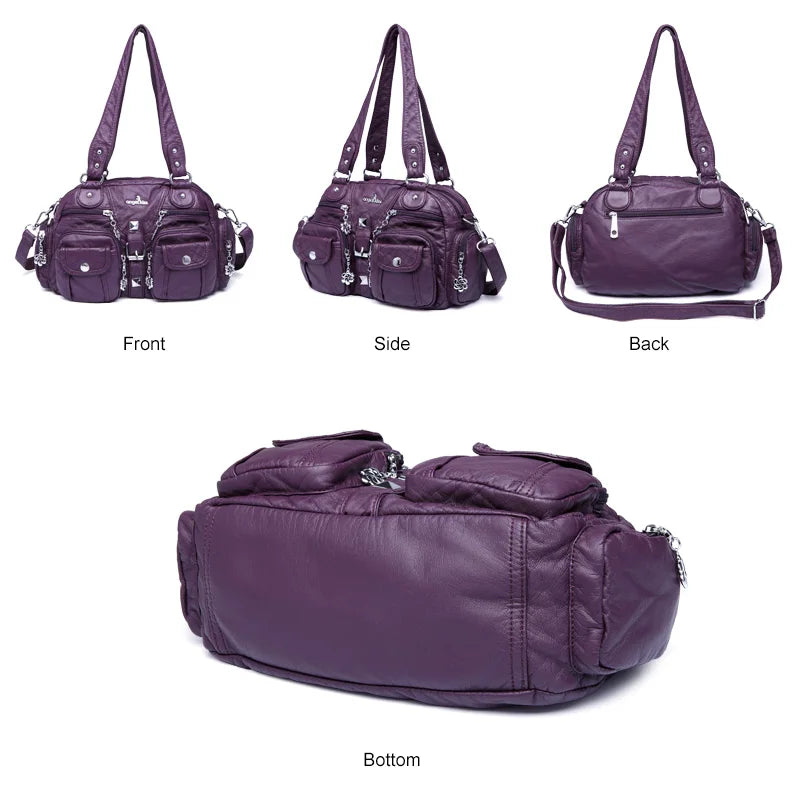 Sac à Main Femme Multi-Poches Lycra - Sac Bandoulière Dumpling 20×28cm