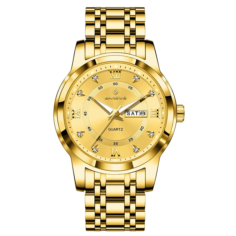Montre Femme LIGE 2026 Diamant - Acier Inoxydable, Bracelet Créatif, Étanche 3 ATM, Calendrier Lumineux