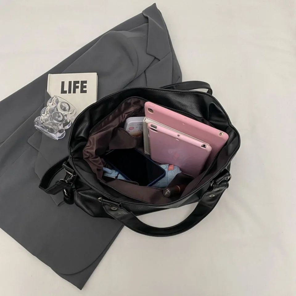 Sac à Main Femme Hobo Cuir Souple - Sac à Main Bandoulière Grande Capacité A4