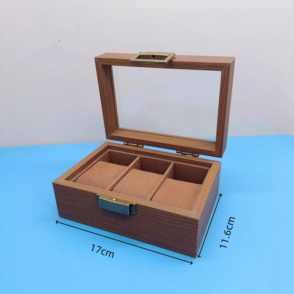 Boîte à Montres Bois Noyer 12 Emplacements - Vitrine Verre - Protection Luxe - Rétro