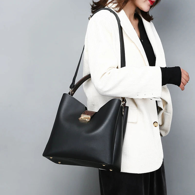 Sac à Main Femme Cuir PU Haute Qualité Grande Capacité - Cabas Bandoulière YILIJIAOREN