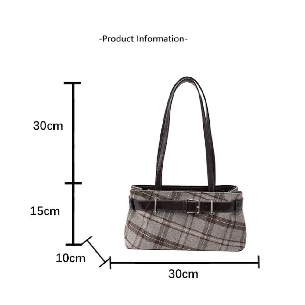 Sac à Main Femme Boho Carreaux Léger - Sac Bandoulière Clochette Shopping