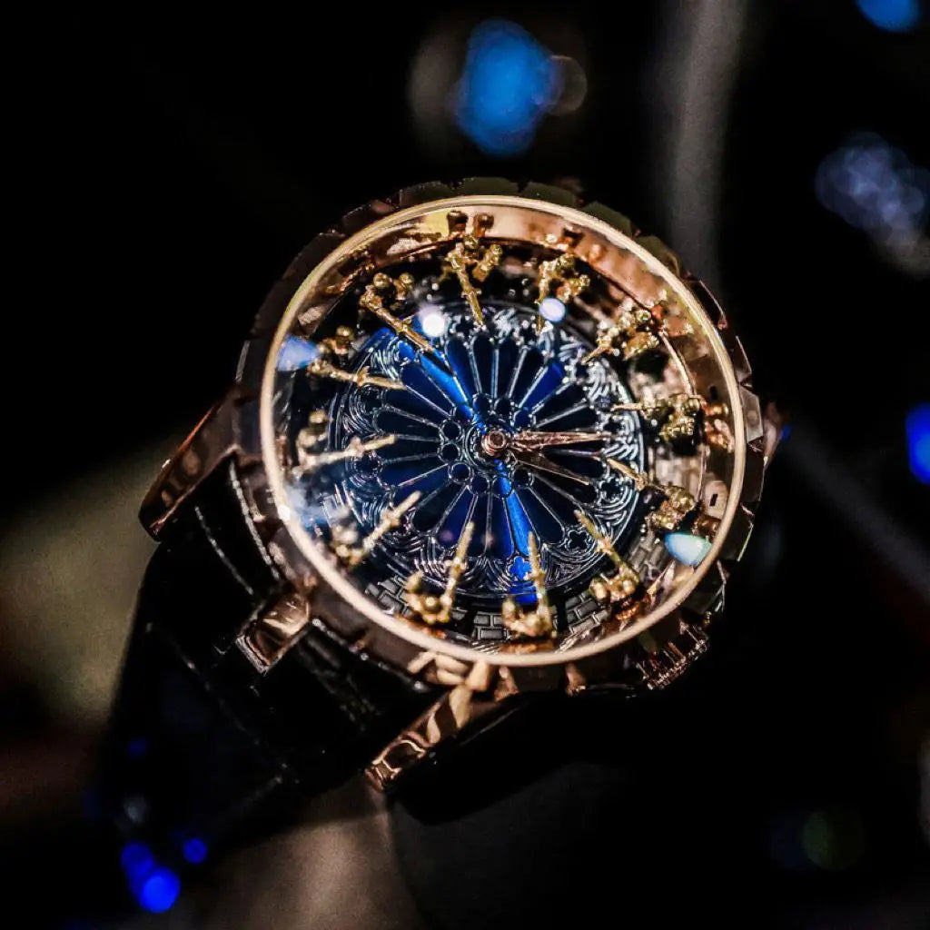 NOUVEAUTES 2026 !!! - Montre Homme Luxe Douze Chevaliers Table Ronde - Concept Trou de Ver Zodiac