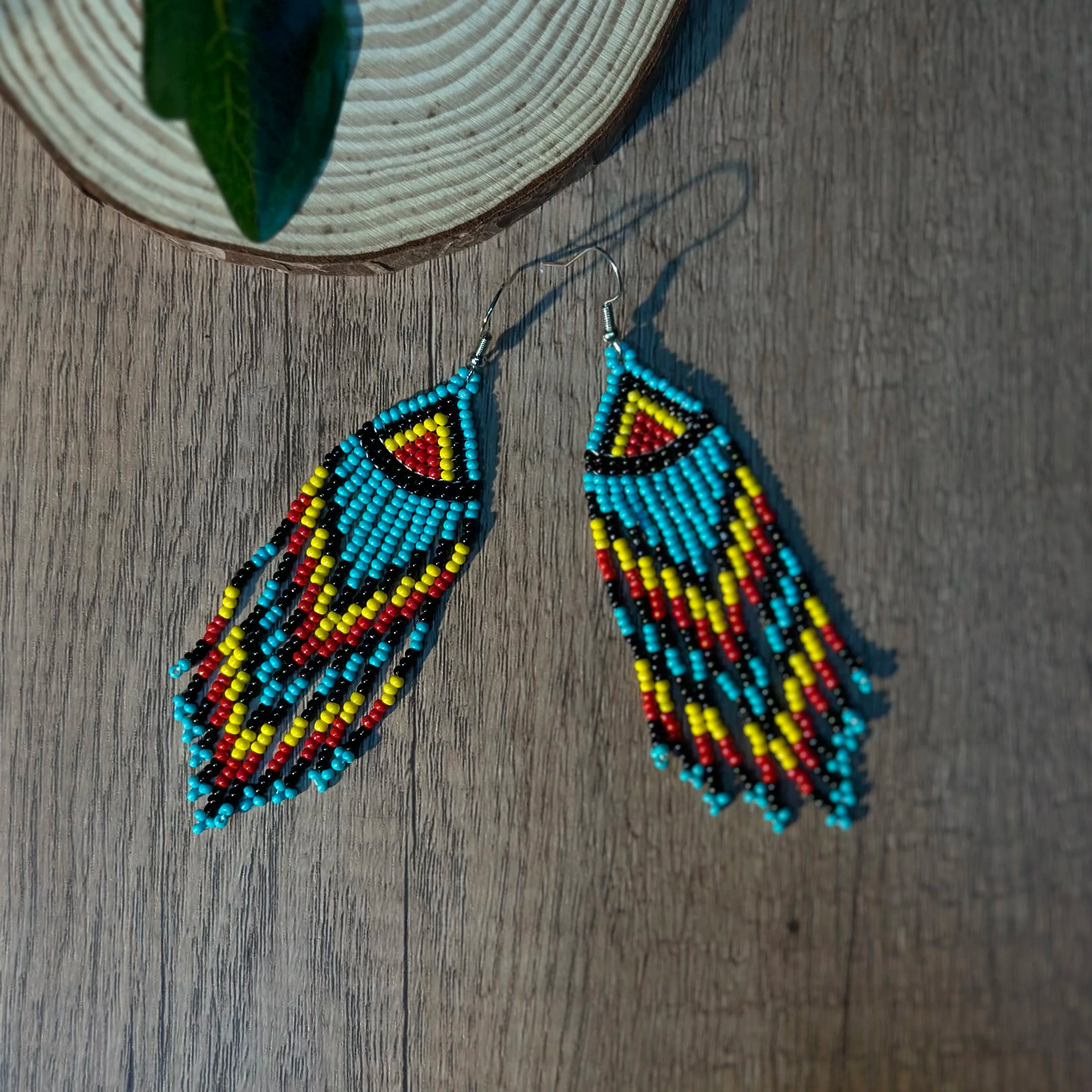 Boucles d'Oreilles Femmes Pendantes Bohème Perles Verre Colorées - Bijou Femme Ethnique
