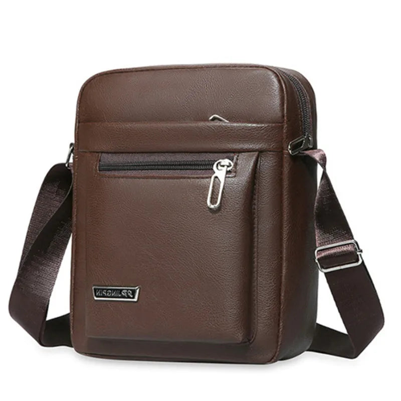 Sacoche Homme Bandoulière Cuir PU Vintage Imperméable - Sacoche Grande Capacité