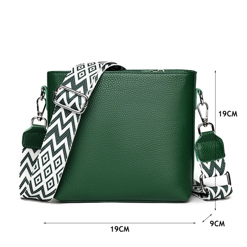 Sac à Main Femme Bandoulière Cuir Véritable 100% - Petit Sac Messenger Large Sangle