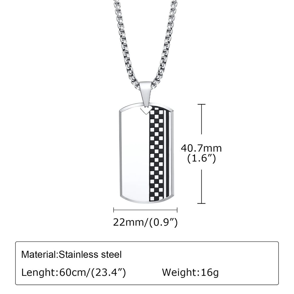 Collier Pendentif Plaque Militaire Homme - Acier Inoxydable Étanche Dog Tag