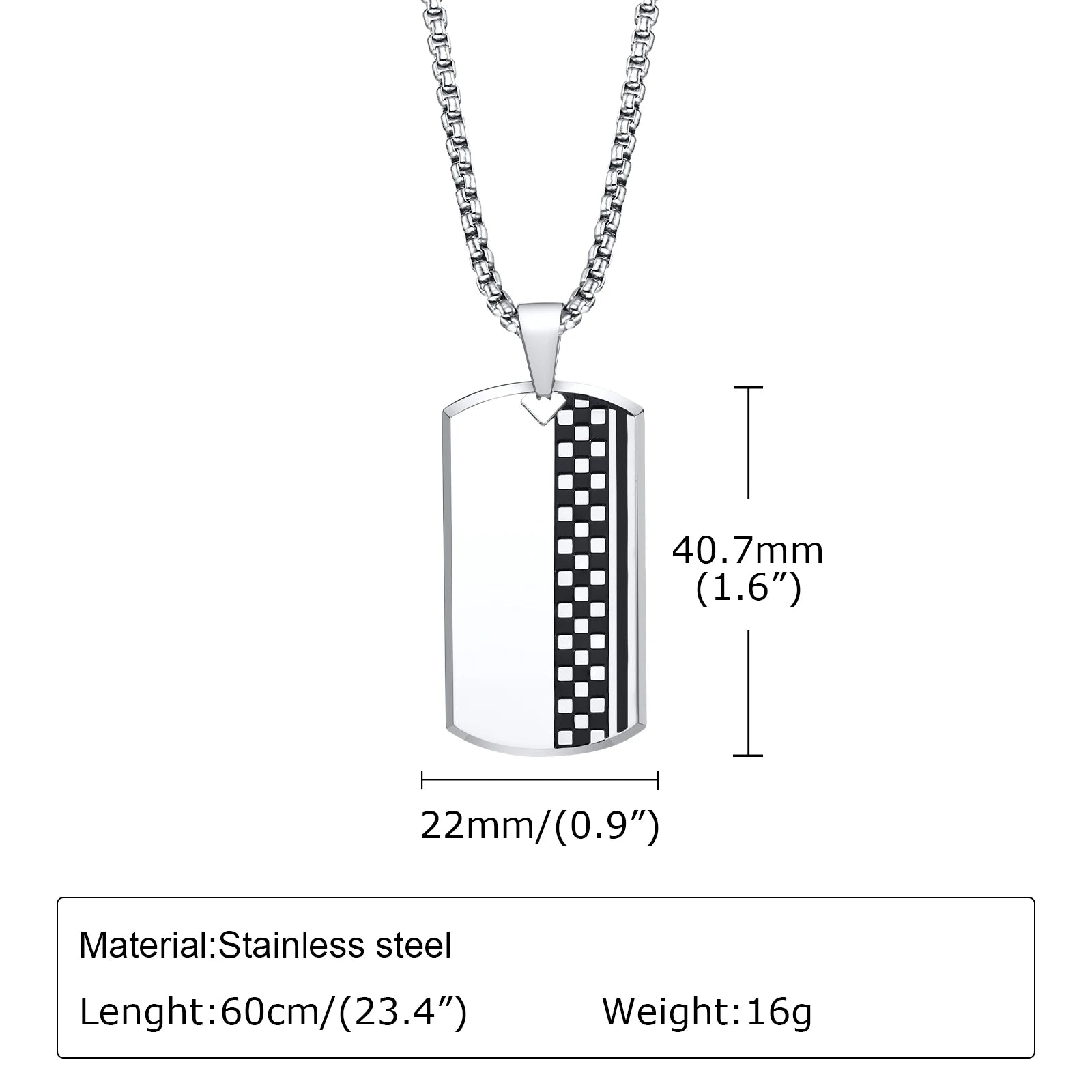 Collier Pendentif Plaque Militaire Homme - Acier Inoxydable Étanche Dog Tag