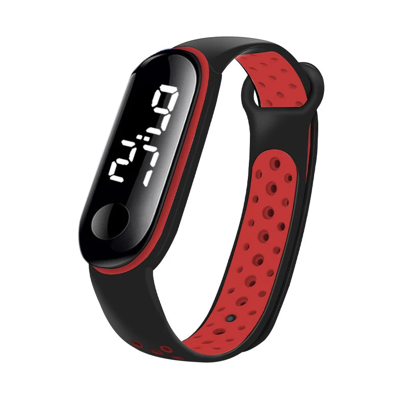 MOONBIFFY - Montre Enfant LED Digitale Sport - Bracelet Silicone Bicolore - Étanche 3 ATM