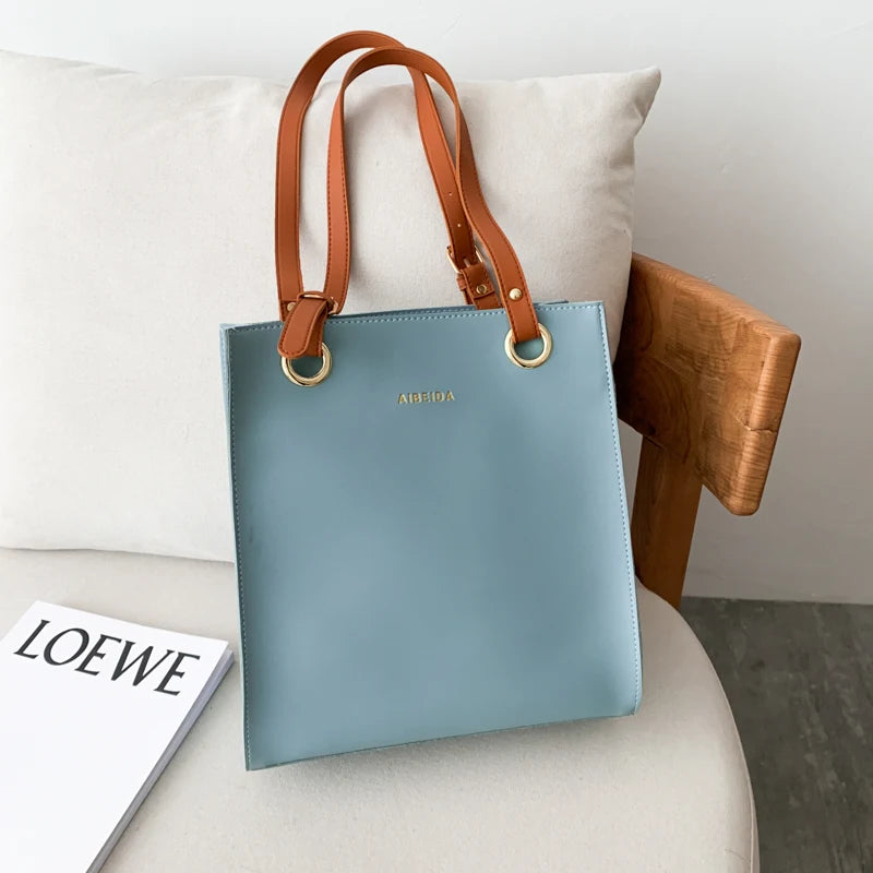 Sac à Main Femme Grande Capacité Cuir PU - Cabas Élégant Designer Poignée