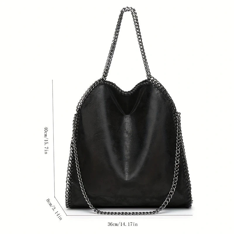 Sac à Main Femme Design Mode Chaîne Portable - Grand Sac Bandoulière Bucket
