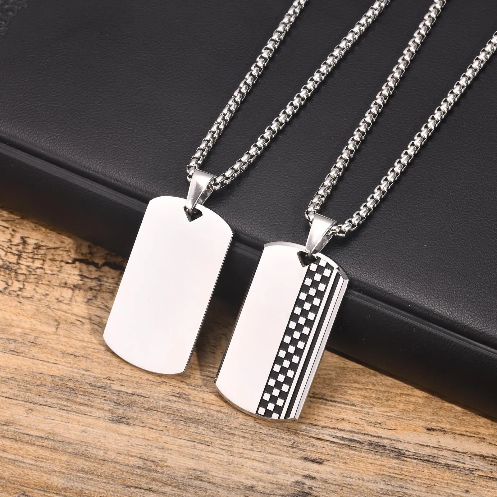 Collier Pendentif Plaque Militaire Homme - Acier Inoxydable Étanche Dog Tag