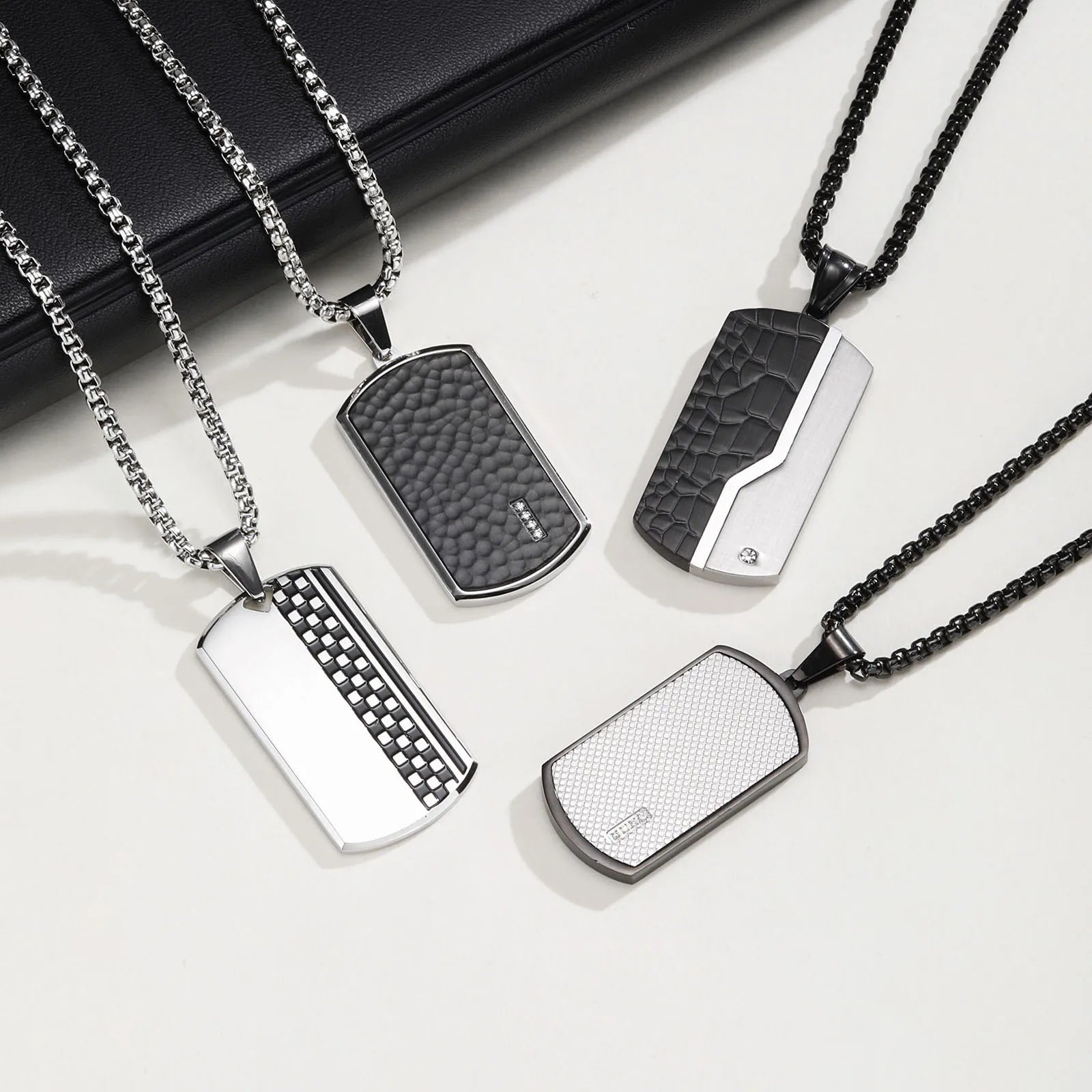 Collier Pendentif Plaque Militaire Homme - Acier Inoxydable Étanche Dog Tag