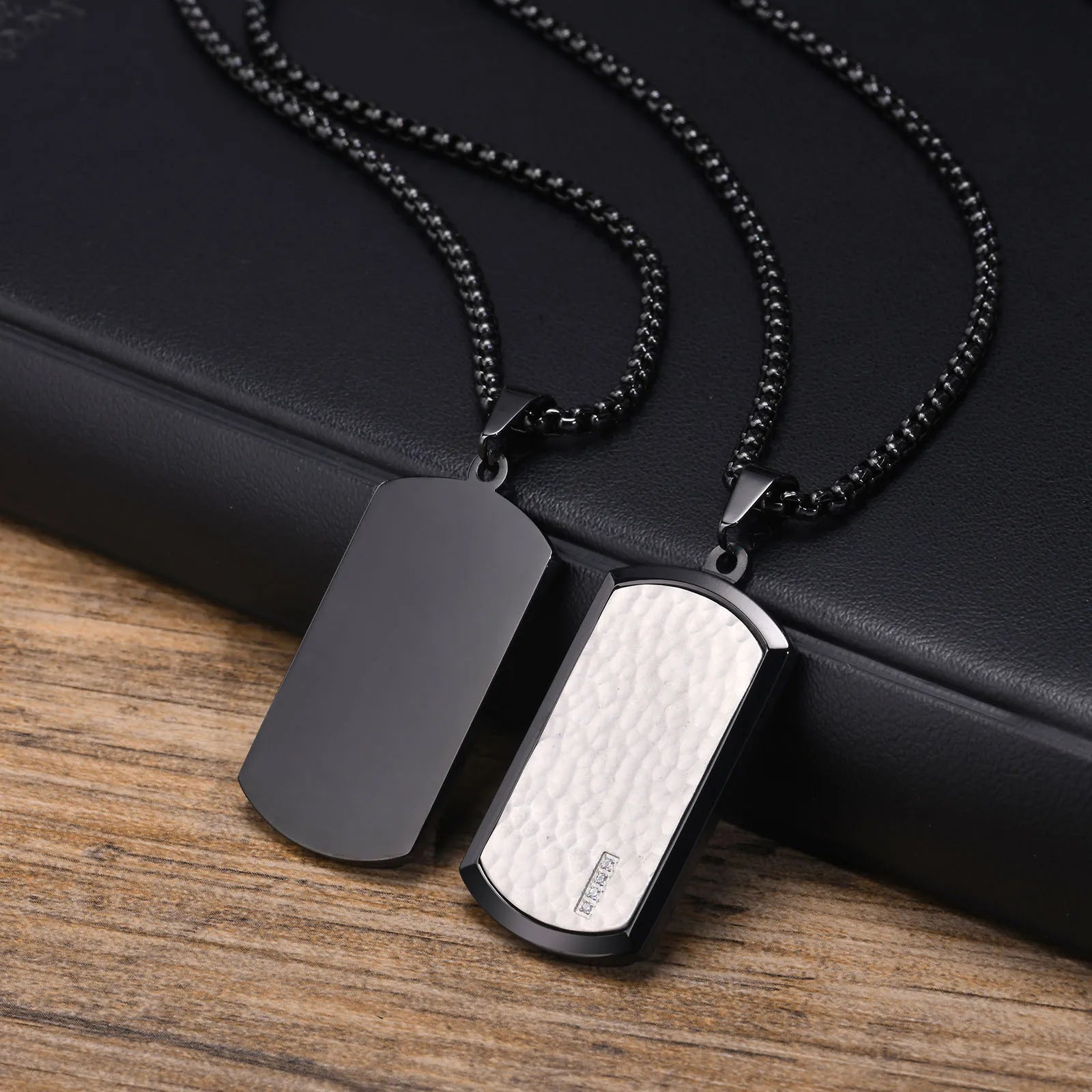 Collier Pendentif Plaque Militaire Homme - Acier Inoxydable Étanche Dog Tag