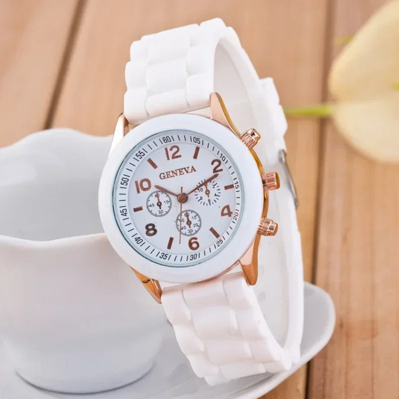 MOONBIFFY - Montre Femme 2025 Silicone Colorée - Chronographe Sport - Date - Chiffres Arabes - Cadeau