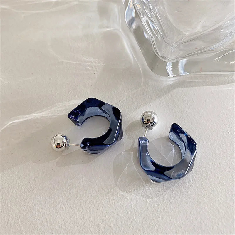 Boucles d'Oreilles Femme Créoles Acrylique Bohème - Bijou Tendance Été Plage