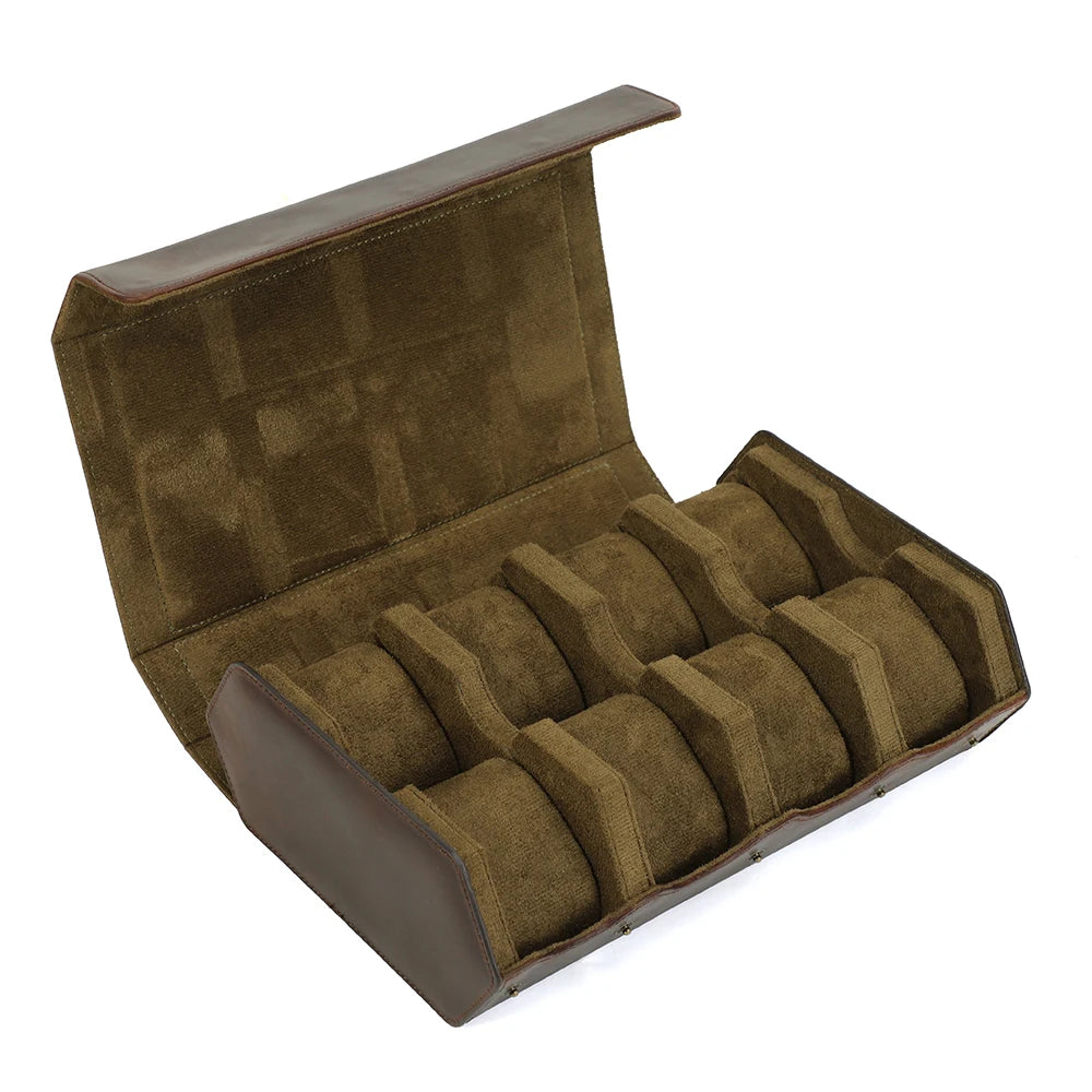 Boîte à Montres Vintage Cuir Véritable Rangement Voyage 1/2/3/4/8 Emplacements