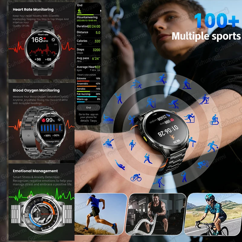 Montre Connectée Militaire T-REX 3 Ultra 2026 - 1000mAh, 5ATM Étanche 50m, AMOLED 1.85", GPS, Lampe Torche
