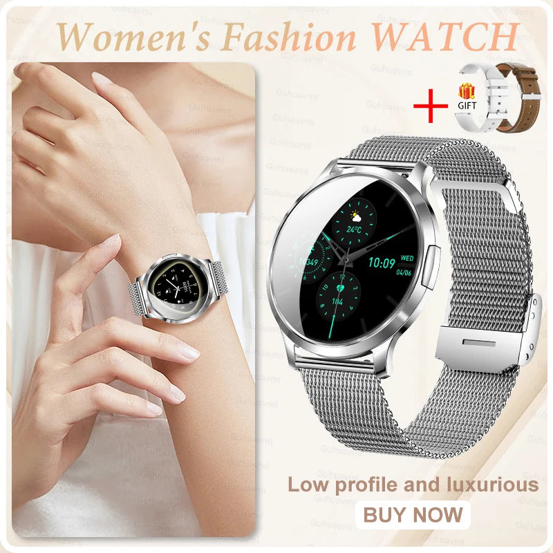 Montre Connectée Femme GUHUAVMI 2026 – Écran AMOLED 1.32", Appels Bluetooth, Suivi Santé & 100+ Sports