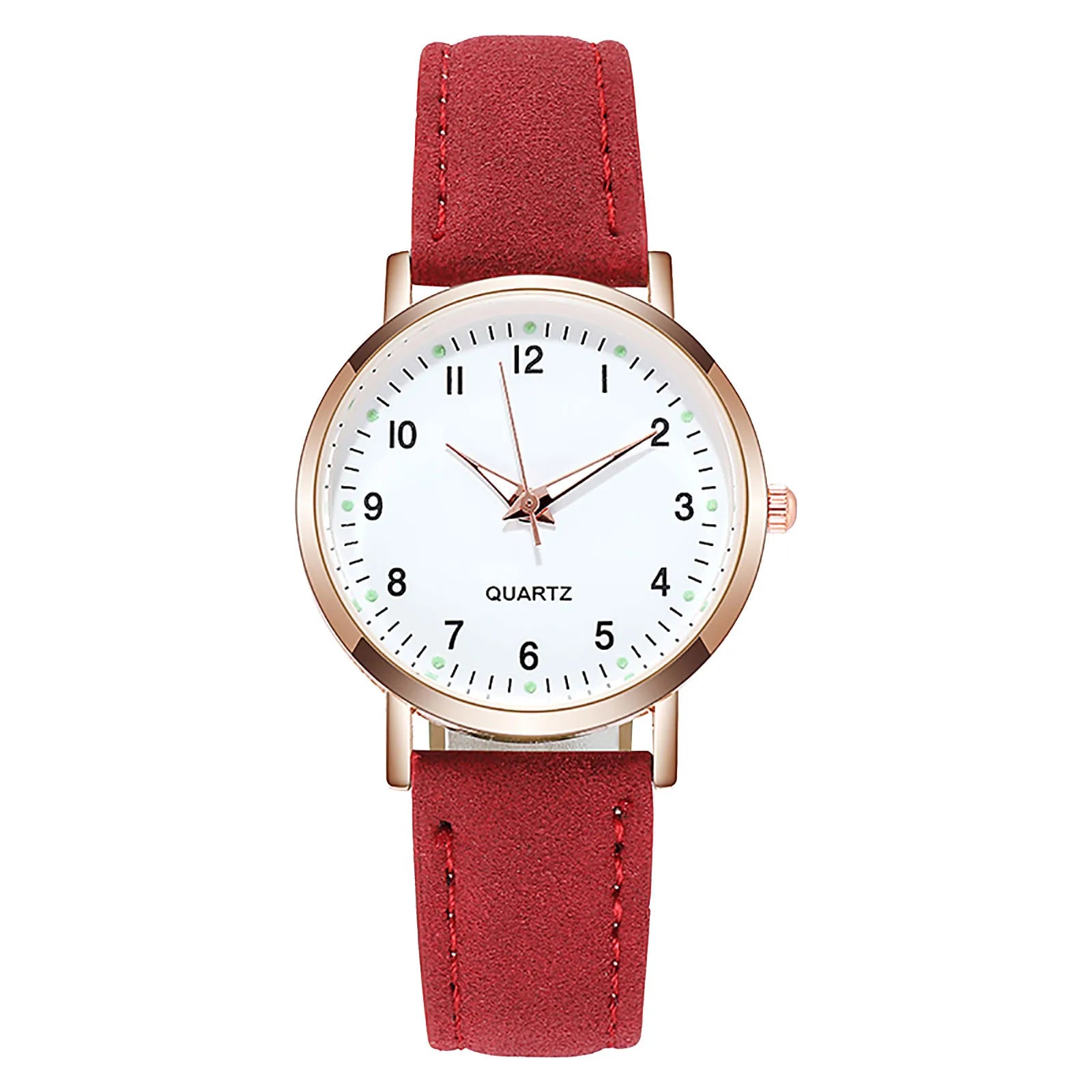 MOONBIFFY - Montre Femme Mode Cuir - Chiffres Arabes - Lumineux - Étanche 3 ATM - Casual Élégant