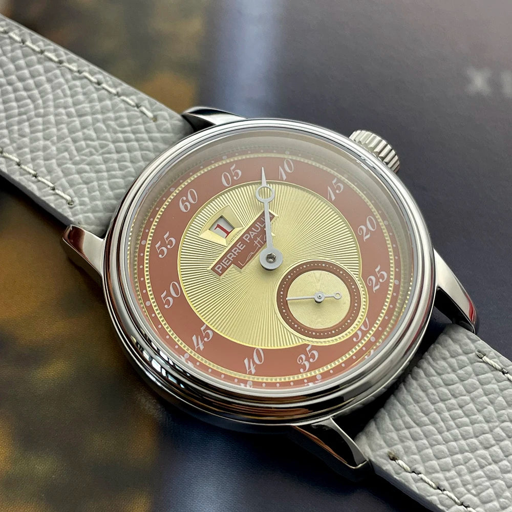 NOUVEAUTES 2026 !!! - Montre Homme Mécanique Automatique Pierre Paulin Jumping Hour Design TV - 38mm Étanche 50M