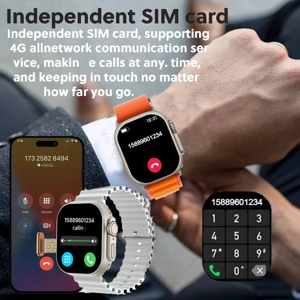 Montre Homme Connectée T83 Pro 2026 – 4G Android 10.0, Écran AMOLED 1.96", Caméra 200W, GPS & 100+ Sports