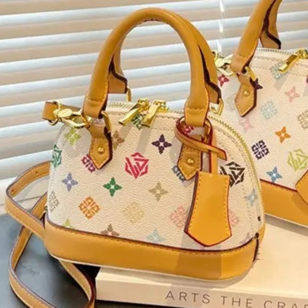 Sac à Main Femme Luxe Vintage Monogramme Coquille - Bandoulière Crossbody Femme