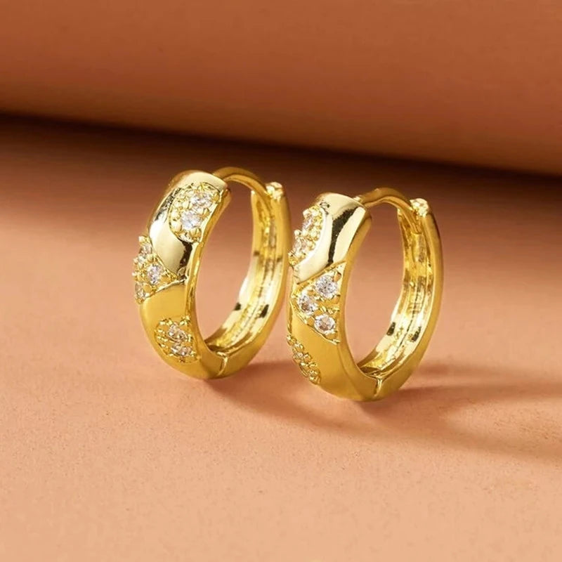 Boucles d'Oreilles Femmes Design Unique Ajourées Zircon - Bijou Femme Luxe