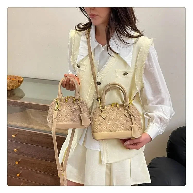 Sac à Main Femme Luxe Vintage Monogramme Coquille - Bandoulière Crossbody Femme